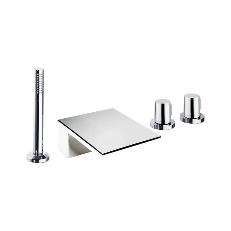 Ramon Soler - Tzar-Regal-Thermostat-Badewannen-Duscharmatur mit Wasserfallauslauf und Duscharmatur aus verchromtem Metall Sale