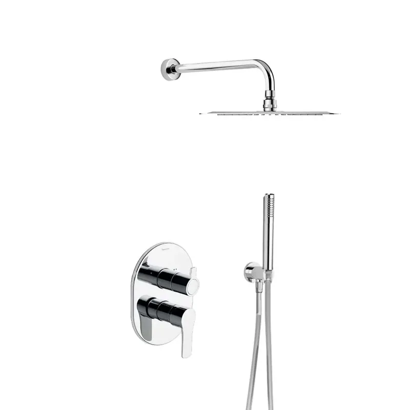Markenprodukt Ramon Soler - Eingebautes Einhebel-Duschset mit 2-Wege-Umschalter Titanium Chrom