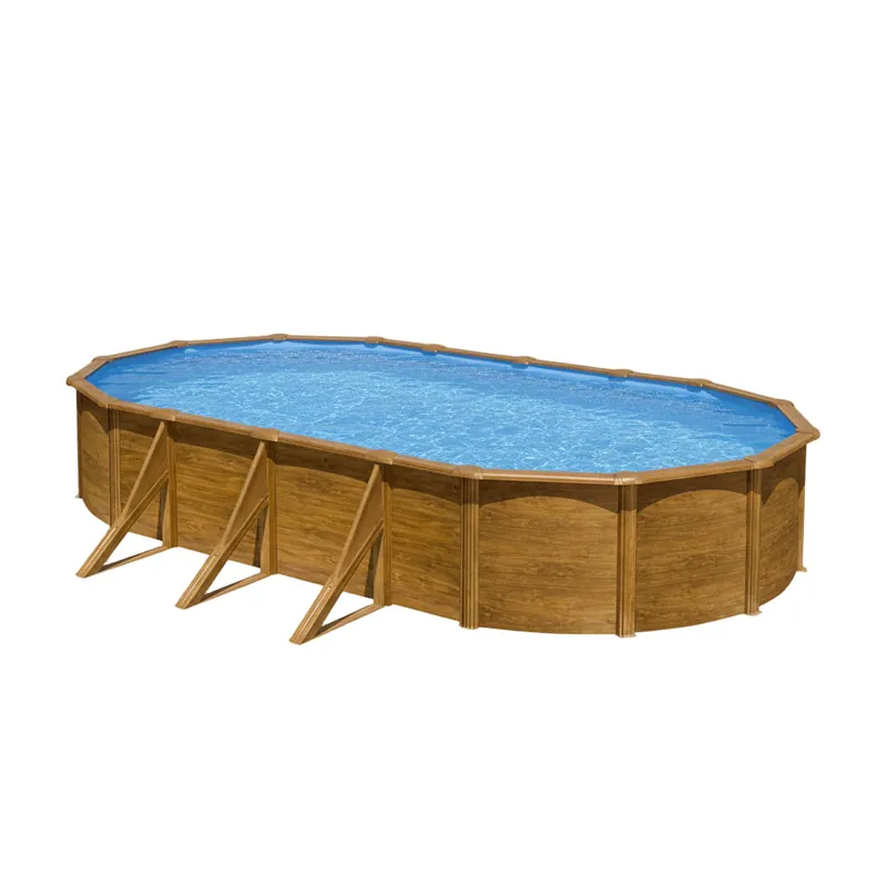 Saisonangebot Aufstellpool Gre Pacific Oval in Holzoptik