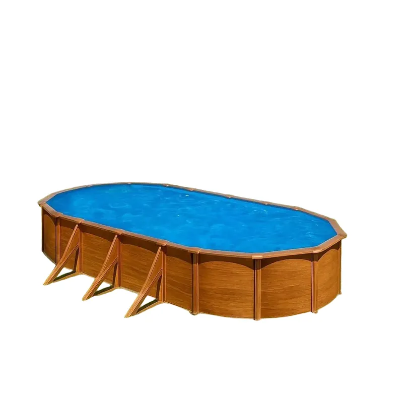 Versand Am Gleichen Tag Aufstellpool Gre Sicilia Oval in Holzoptik 500x300x120
