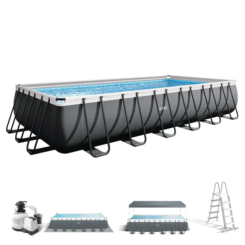 Intex Ultra XTR Frame Aufstellpool Rechteckig 732x366x132cm mit Filteranlage Neue Ware