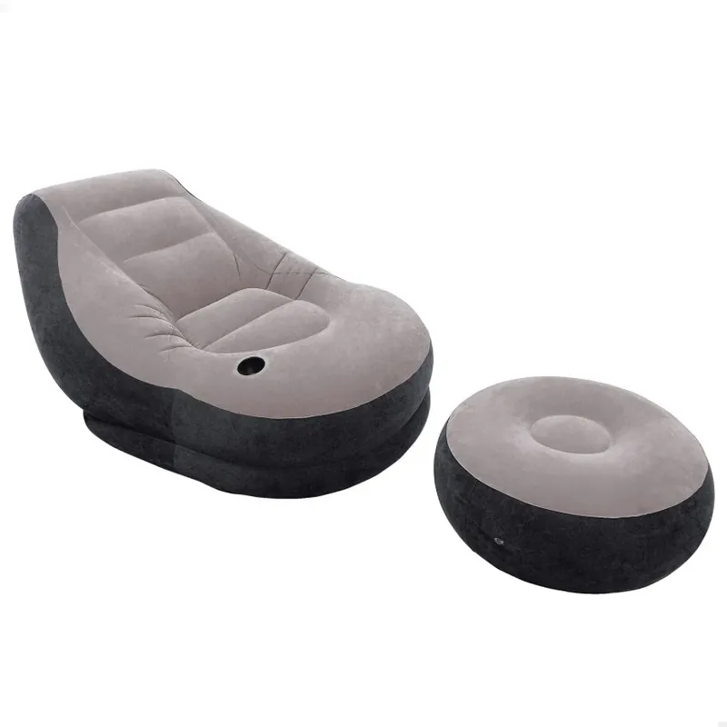 Intex Ultra Lounge Aufblasbarer Sessel mit Fußstütze Grau Letzte Chance
