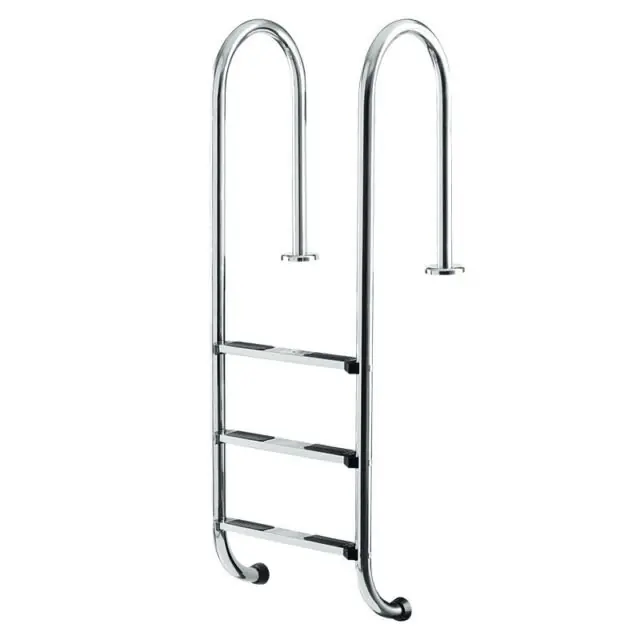 Bestseller Aktion Einbauleiter Edelstahl 3-stufig enger Holm Beckentiefe von 1,0 m V2A Schwimmbad Leiter
