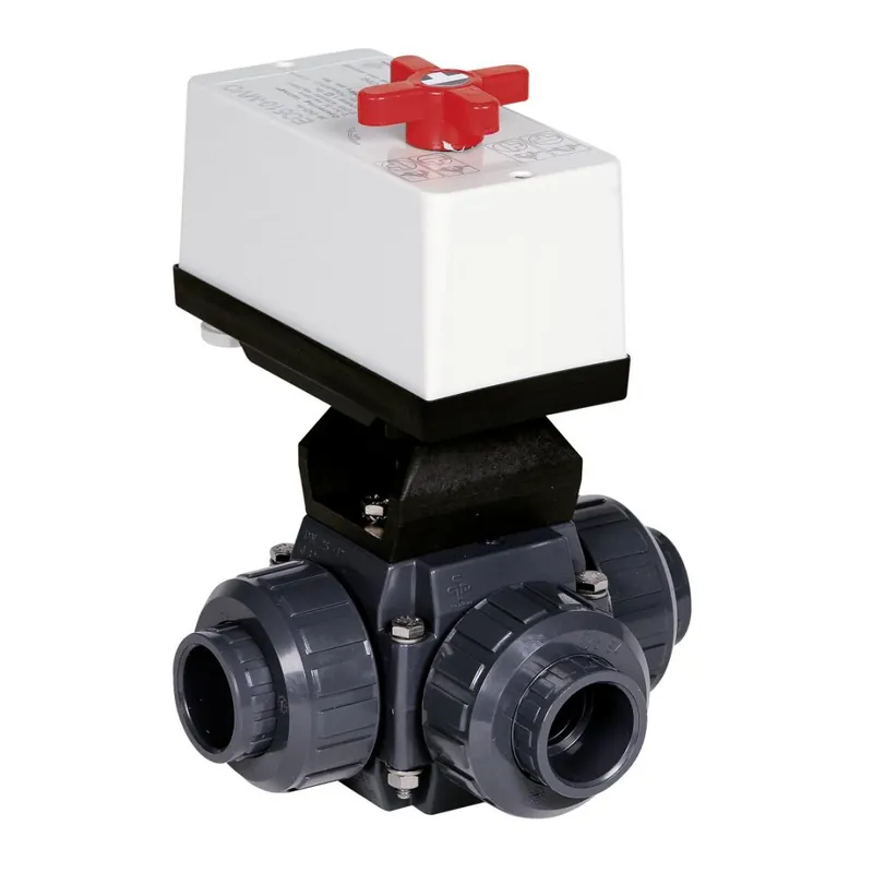 Highlight Praher 3-Wege Kugelhahn S4 E0510 mit elektrischem Stellantrieb 40 mm 230 V Motorventil T-Kugel