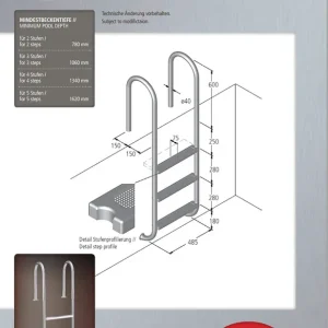 Schneller Versand Ideal Eichenwald MODELL 01 Edelstahl-Leiter TINA 3-stufig ohne Montageset