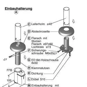 Ideal Eichenwald Montageset passend für Serien 01/05/08/09/10/12/13 und 24 Ideal Leitern Flanschbefesitung/Paar Billig