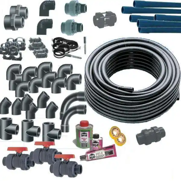 Kostenloser Rückversand Profiset 2 PVC Fittinge Schwimmbad Verrohrung 63 mm Fittingset