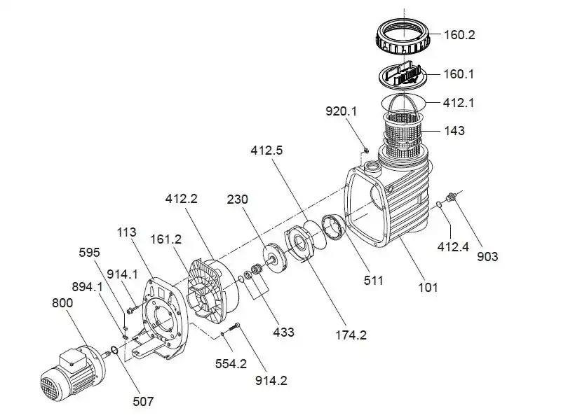 Speck Ersatzmotor für Badu Bettar 8 230 V Garantierte Lieferung