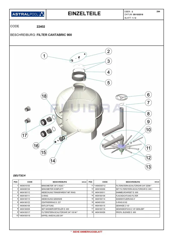 Filterstern Verbindungsmuffe für Cantabric 750 Top-Seller