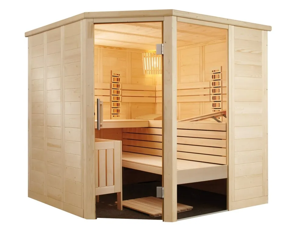 Domo Sauna Alaska Corner Infra+ 206 x 206 x 204 cm Online Kaufen