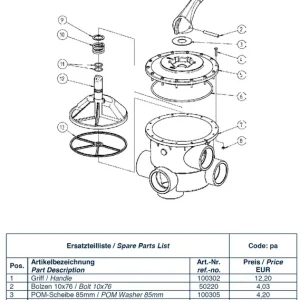 Gratis Versand Praher Ersatzteil für Rückspülventil V6 3" Teller für Rückspülventil ALTES MODELL