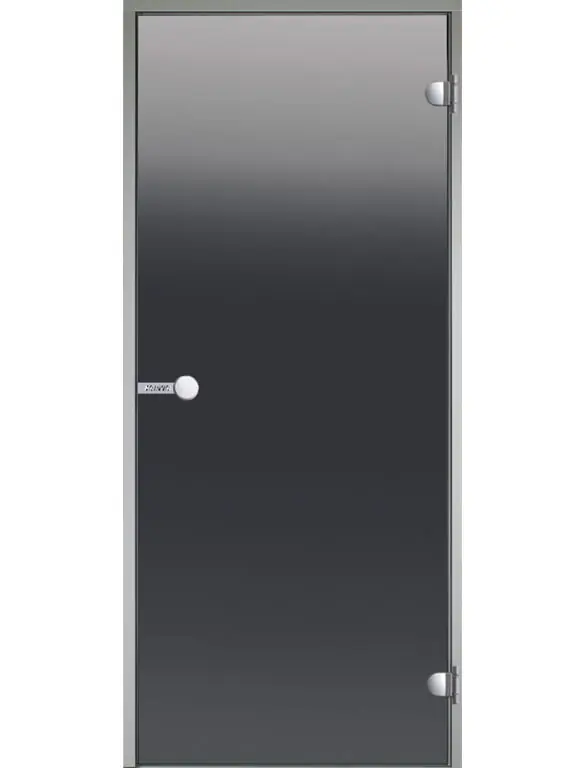 Kostenloser Versand Sentiotec Harvia Dampfbad Tür mit Aluminiumrahmen 790 x 1890 mm Rahmen Aluminium grau