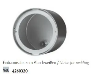 Allfit Einbaunische für UWS ø 146 mm anschweißbar Edelstahl V4A Geprüft