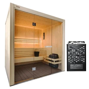 Neu Hanko Saunakabinen S–XL – Finnische Design-Sauna mit WT-Tank & Saunaofen
