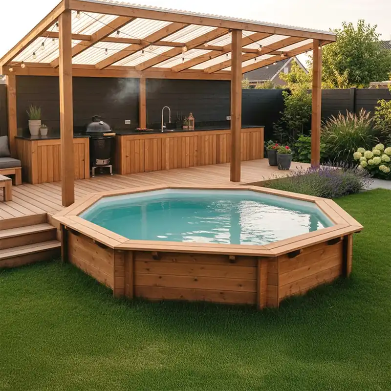 Angebot Holzpool Bali, Ø 355 x 116 cm, Einzelpool