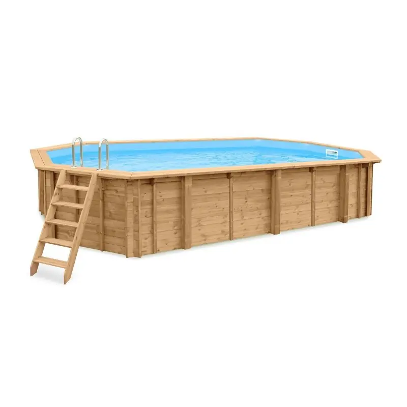 Bali Holzpool oval 8,40 x 4,90 x 1,38 m | inklusive Zubehör Neu Im Sortiment
