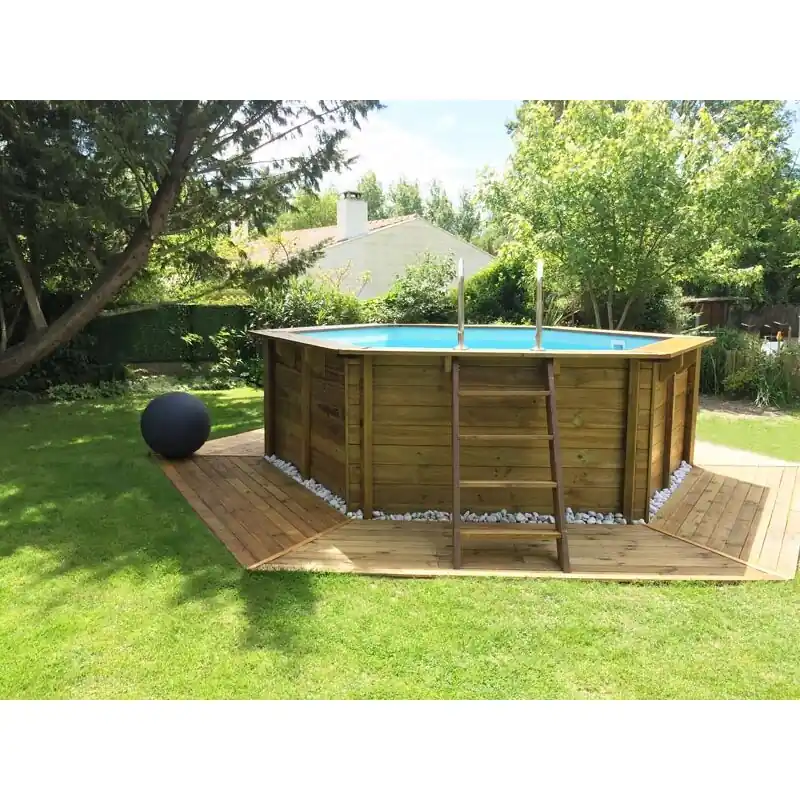 Ananas Holzpool Rund Ø 428 x 117 cm | inkl. Zubehör Nur Für Kurze Zeit