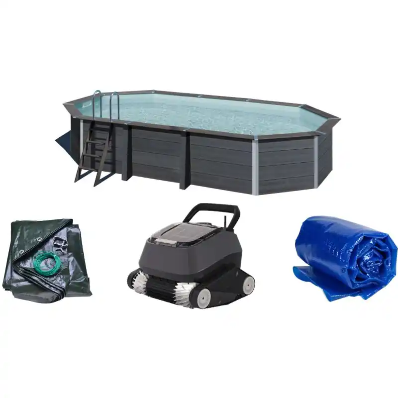 Composite Set PLUS - Oval 664 x 386 x 124 cm | inkl. Power 4.0 + Solar- & Winterplane Neu Im Sortiment