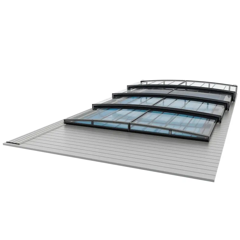 Wochenendangebot Poolüberdachung EXCLUSIVE PRO - für alle Poolgrößen - UV-Klarglas - Aluminium Struktur