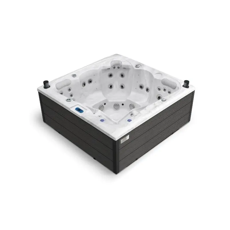 Whirlpool Montreal Marmor Weiß - Luxus Spa mit 12 Düsen, LED & WLAN | SET mit Abdeckung Gratis Versand