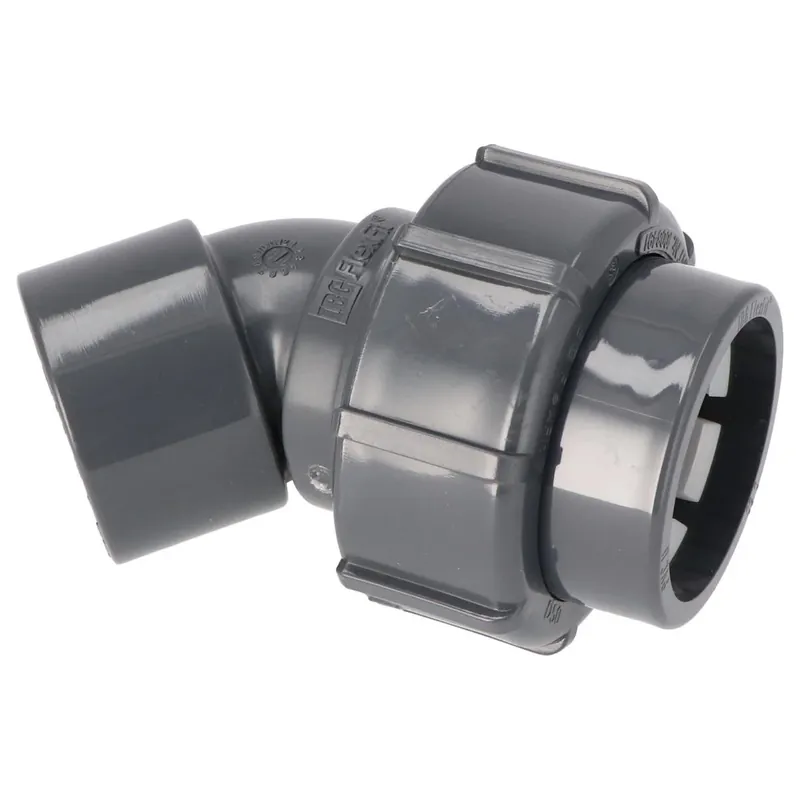 Abverkauf FlexFit Übergangswinkel 45° 50 x 50mm Klemmanschluss x Klebemuffe