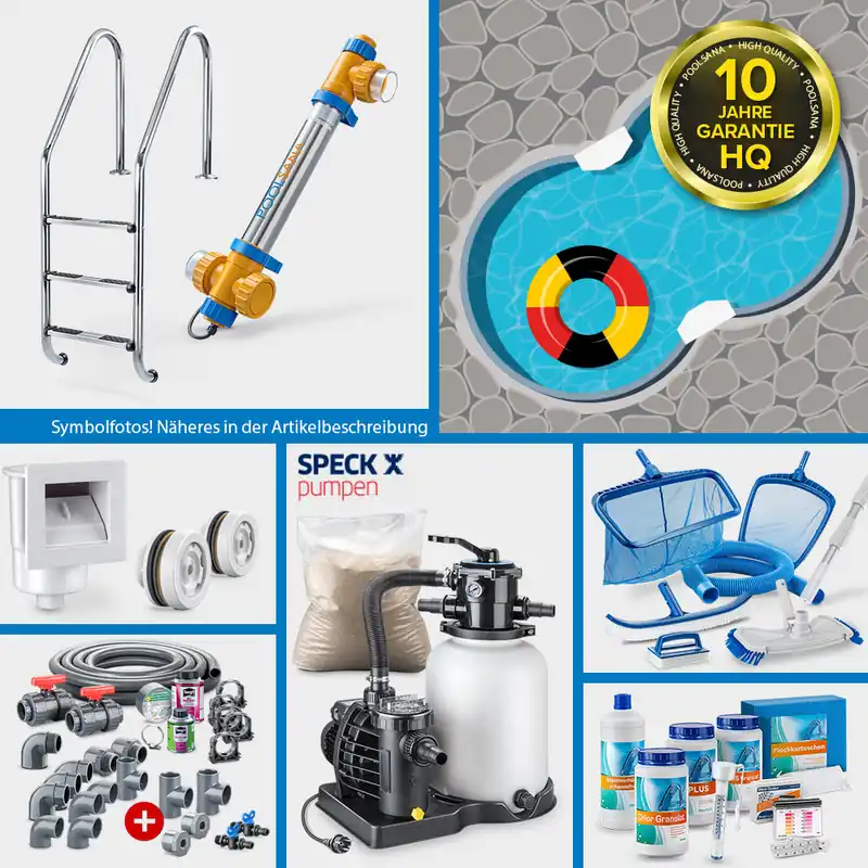 Angebot Stahlwand-Achtformpool PS HQ 6,25 x 3,60 x 1,50 m | Folie blau | PROFI-Set | Teil-/Kompletteinbau