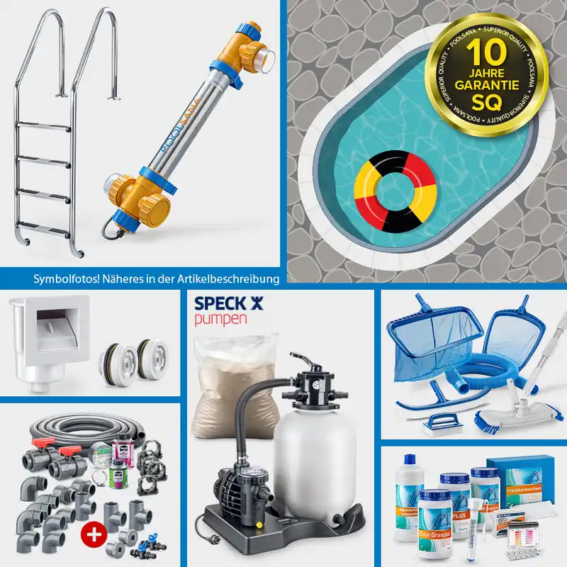 Sofort Bestellen Aluwand-Ovalpool PS SQ 8,00 x 4,00 x 1,50 m | Alu-Handlauf | 4D-Folie 0,9 mm Anthrazit | PROFI-Set