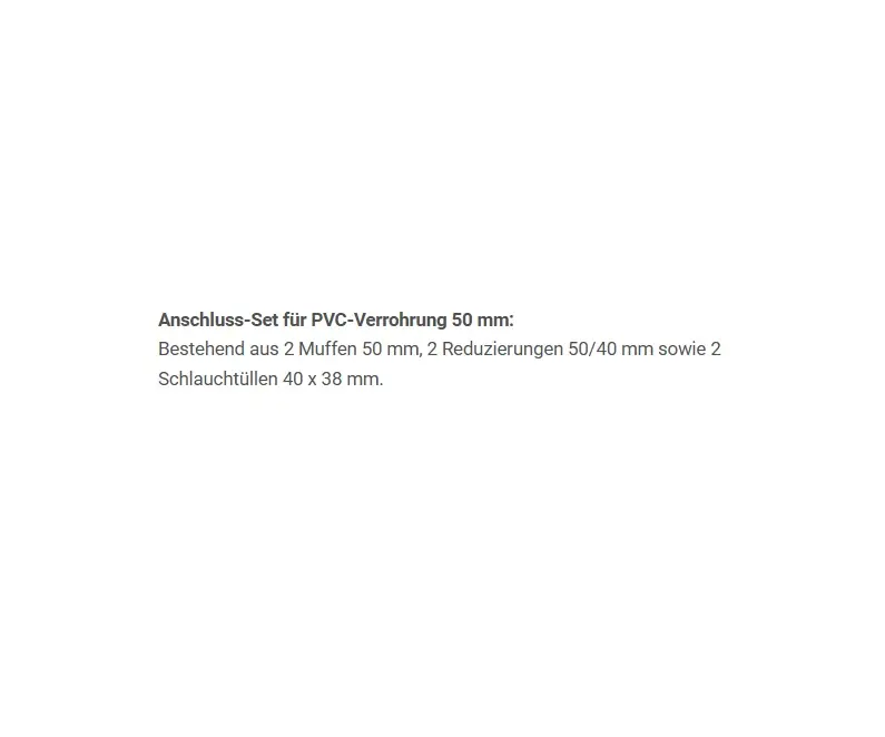 Rabatt Anschluss-Set OKU-Absorber für PVC-Verrohrung 50 mm