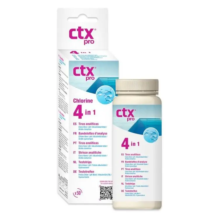 Solange Der Vorrat Reicht CTX 4-in-1-Teststreifen für freies Chlor