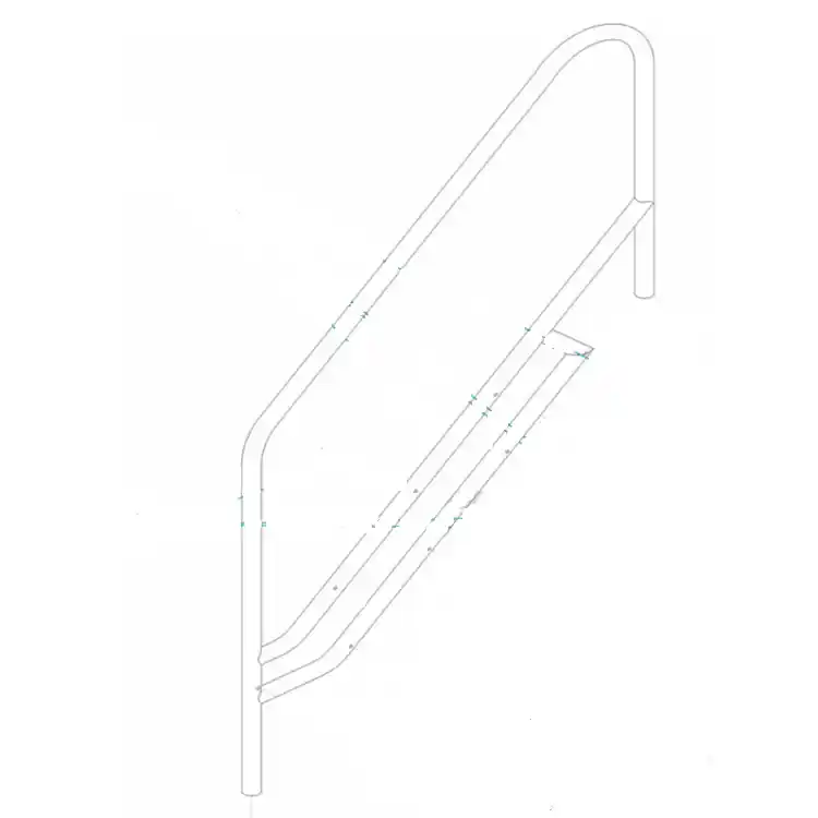 Begrenztes Angebot Klassischer Treppenhandlauf für Schwimmbadzugang 500 mm