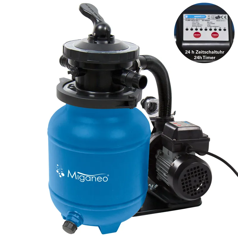 Finale Aktion Miganeo Sandfilteranlage Dynamic 7000 Speed Clean | blau | 6,3 m³/h Leistung