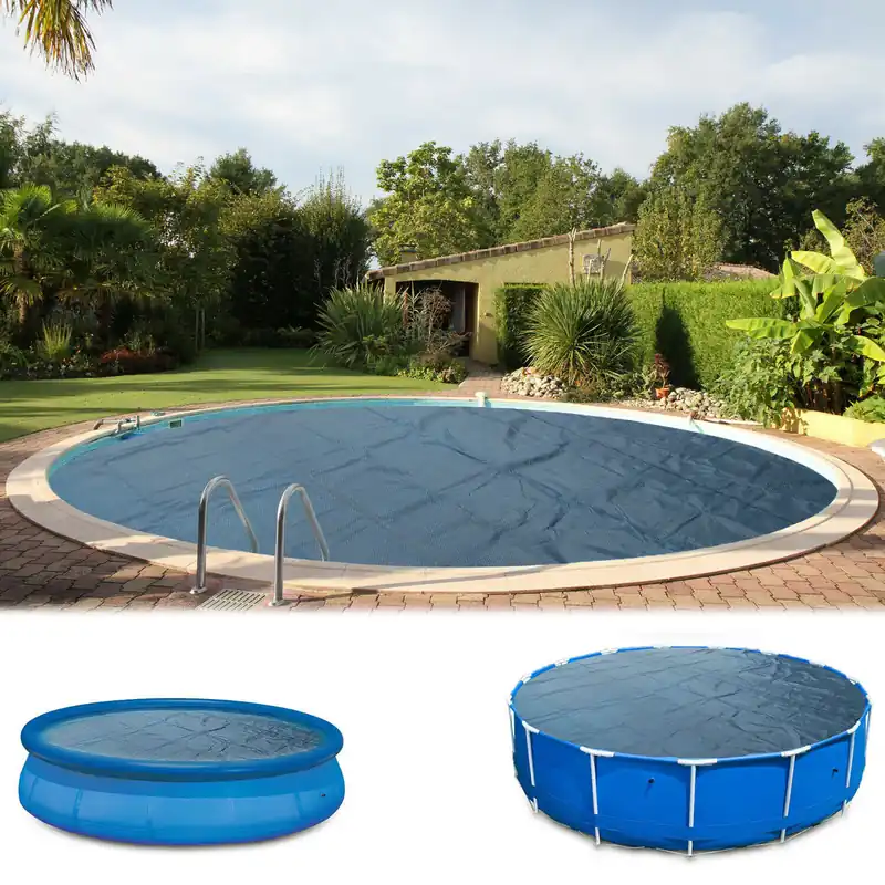 Sonderaktion Poolpanda Pool Solarfolie Ø 305 cm Premium rund | 400 my | schwarz/blau | 12 mm Luftblasen