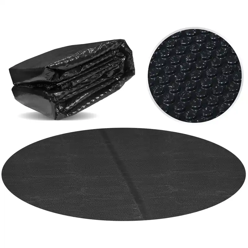 Letzte Chance Miganeo Pool Solarfolie Ø 244 cm Deluxe rund | schwarz | 180 my | 12 mm Luftblasen