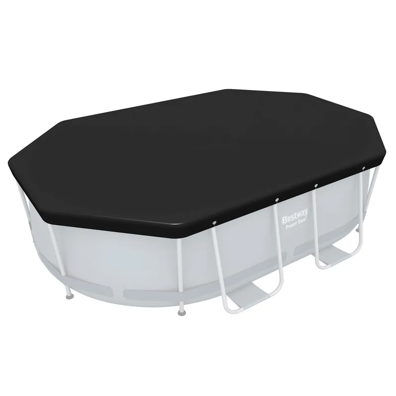 Bestseller Bestway Abdeckplane 305 x 200 cm oval | schwarz | PVC Frame Pool Abdeckung