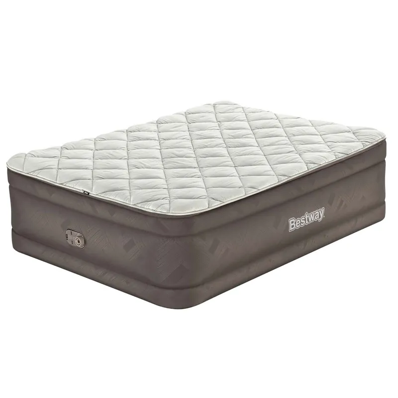 Bestway Luftbett 203 x 152 x 51 cm Fortech mit Reißverschlussbezug | mit integrierter Elektropumpe | für 2 Personen Bestseller