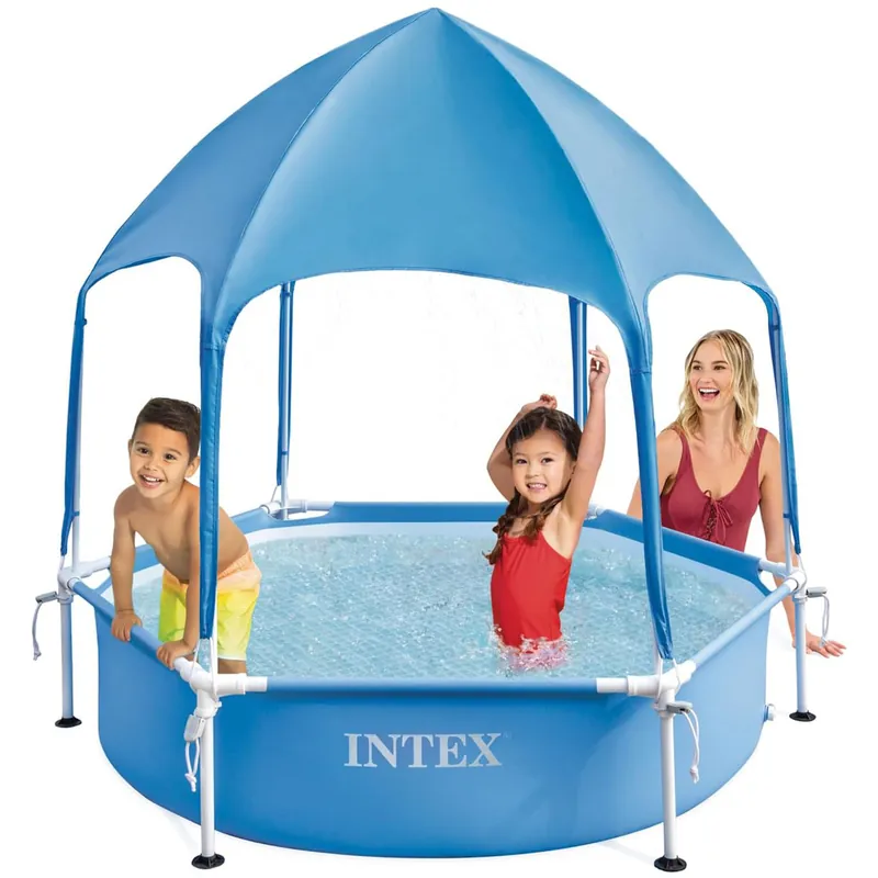 Top-Angebot Intex Frame Pool 183 x 38 cm | Kinderpool mit Sonnendach