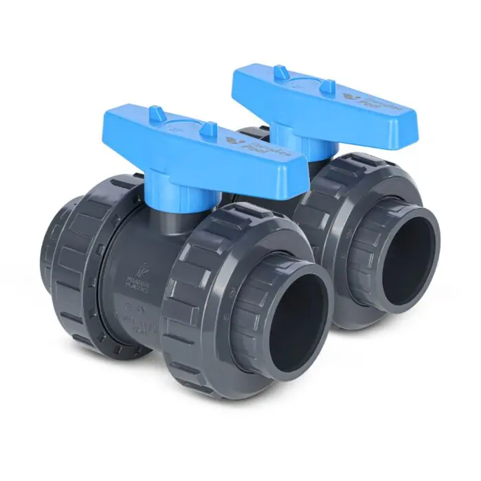 Expressversand PVC-U Fitting Kugelhahn S6 50 mm 2er Set