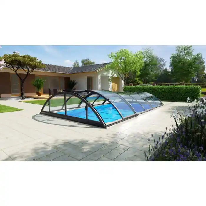 Sichere Zahlung Poolüberdachung ALBIXON Klasik Clear B 413 x 850 x 130 cm
