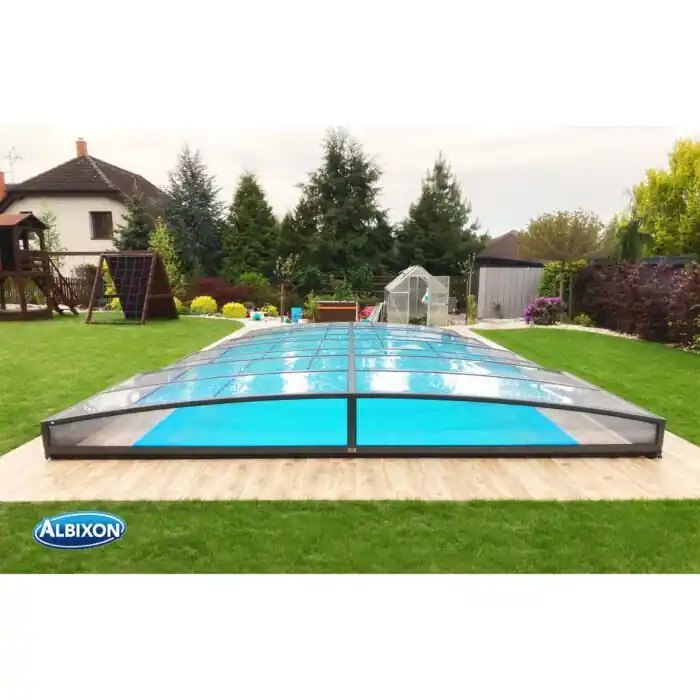 Poolüberdachung ALBIXON Sydney Clear A 350 x 635 x 48 cm Super-Preis