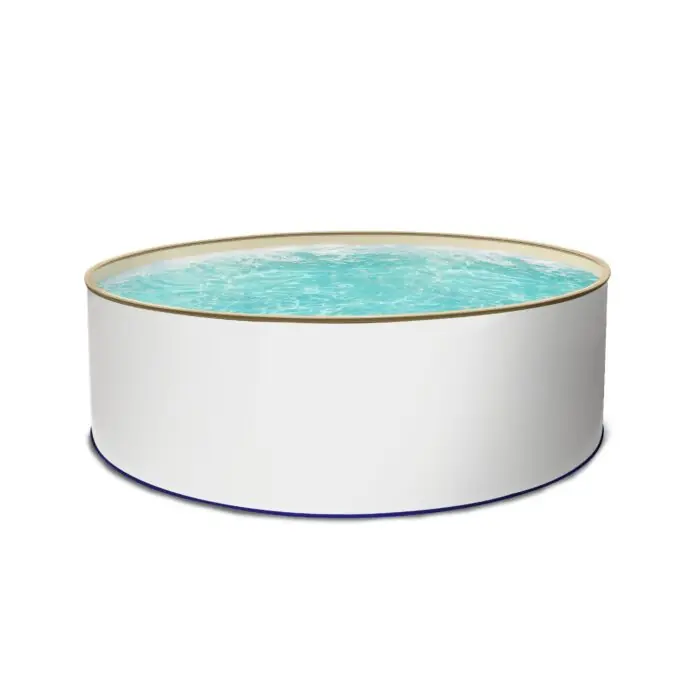 Neue Ware Rundpool Stahlwandpool weiß Folie sand 0,8 mm Poolset rund 400 x 120 cm als Einzelbecken