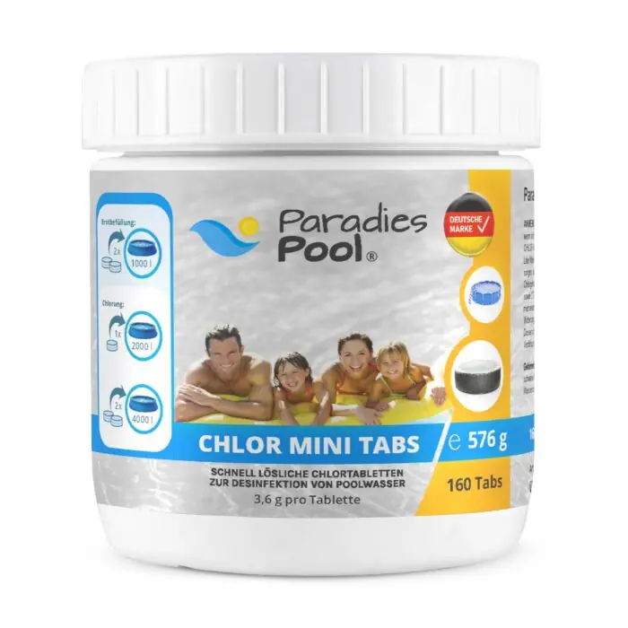 Paradies Pool Mini Chlortabletten 3,6 g, 160 Stück (W50) Sonderaktion