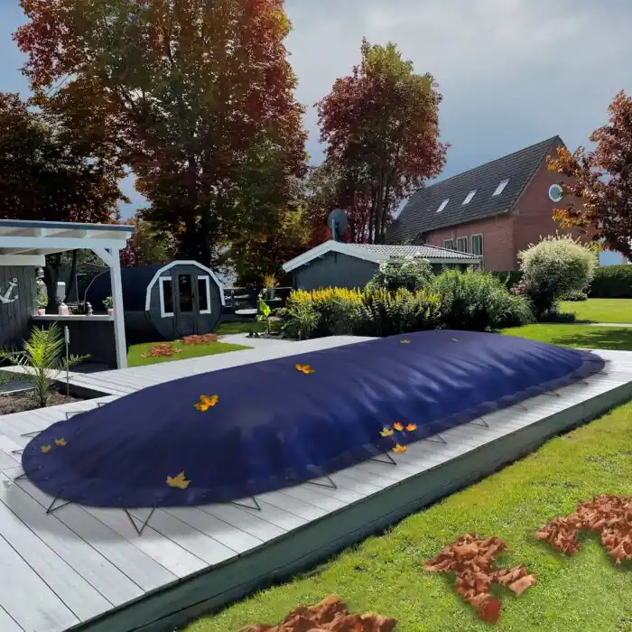 Aufblasbare Abdeckplane "AirCover" ovalform 3,50 x 7,00m dunkelblau Direktkauf