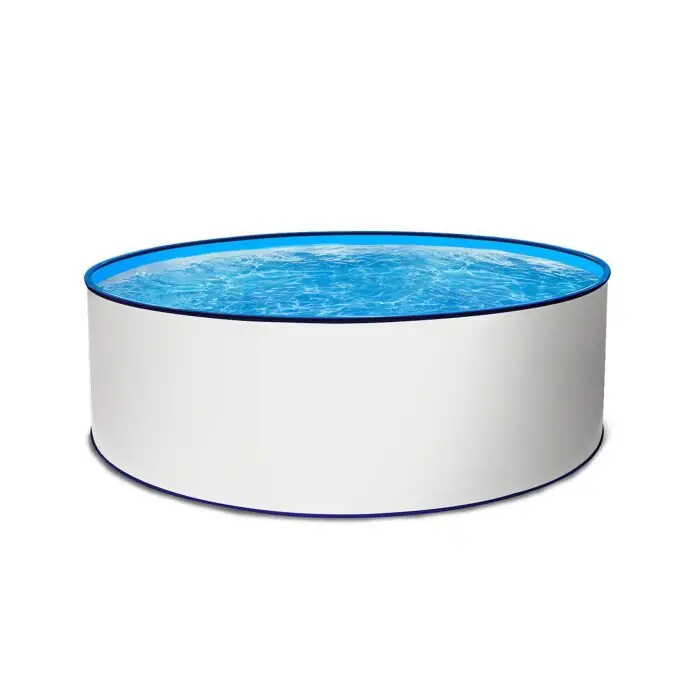 Rundpool Stahlwandpool weiß Folie blau 0,8 mm Poolset rund 350 x 120 cm als Komplettset Schnäppchen