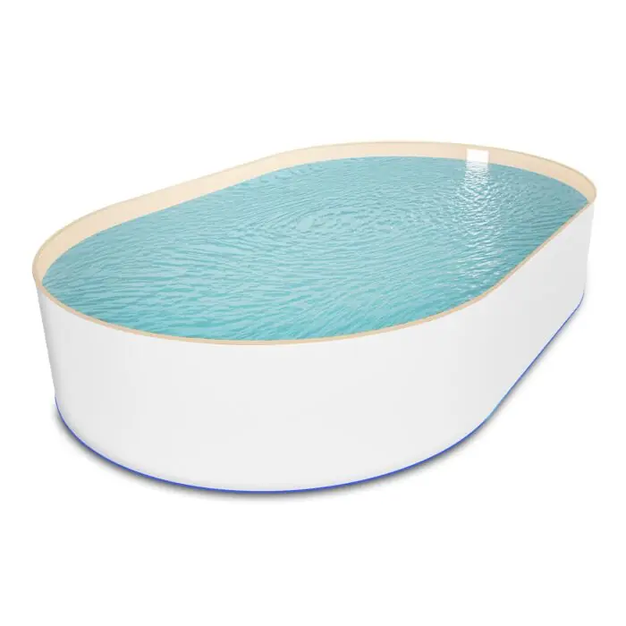 Ovalpool Stahlwandpool weiß Folie sand Poolset oval 320 x 525 x 135 cm als Einzelbecken Nur Für Kurze Zeit