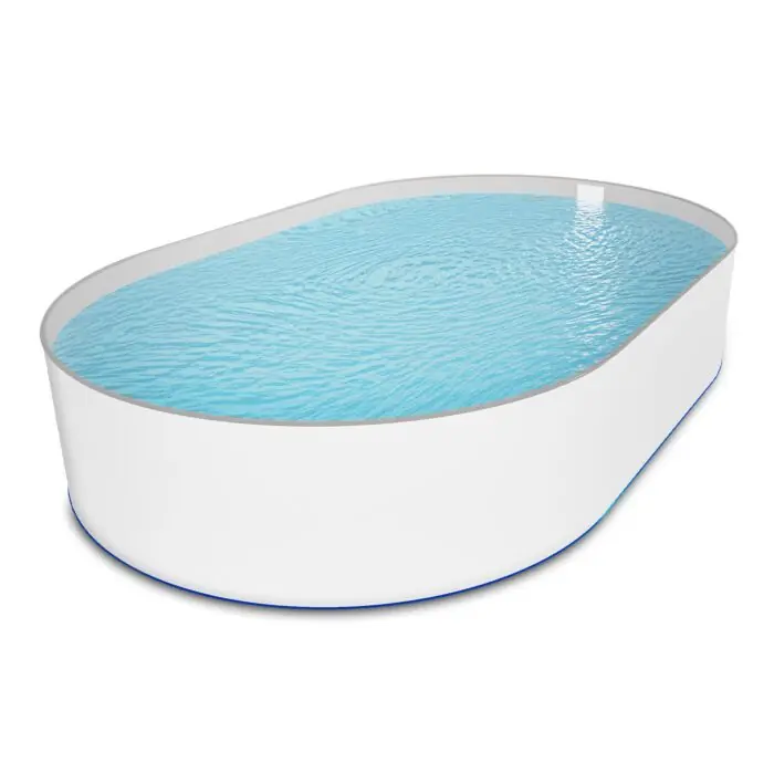 Ovalpool Stahlwandpool weiß Folie grau Poolset oval 320 x 600 x 135 cm als Einzelbecken Saisonangebot