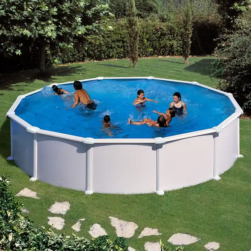 Schwimmbecken GRE ATLANTIS Schwimmbad Stahlbecken Swimming Pool Rund Weiß Neu Im Sortiment