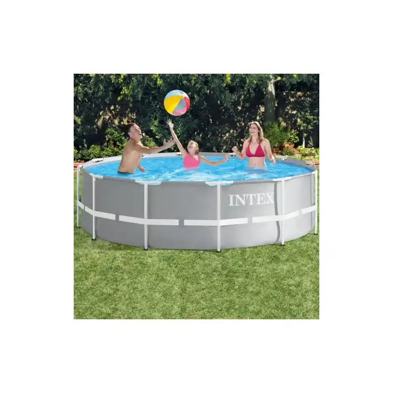 Schwimmbecken INTEX PRISM FRAME Ø366x99 cm mit Pumpe und Leiter Must-Have