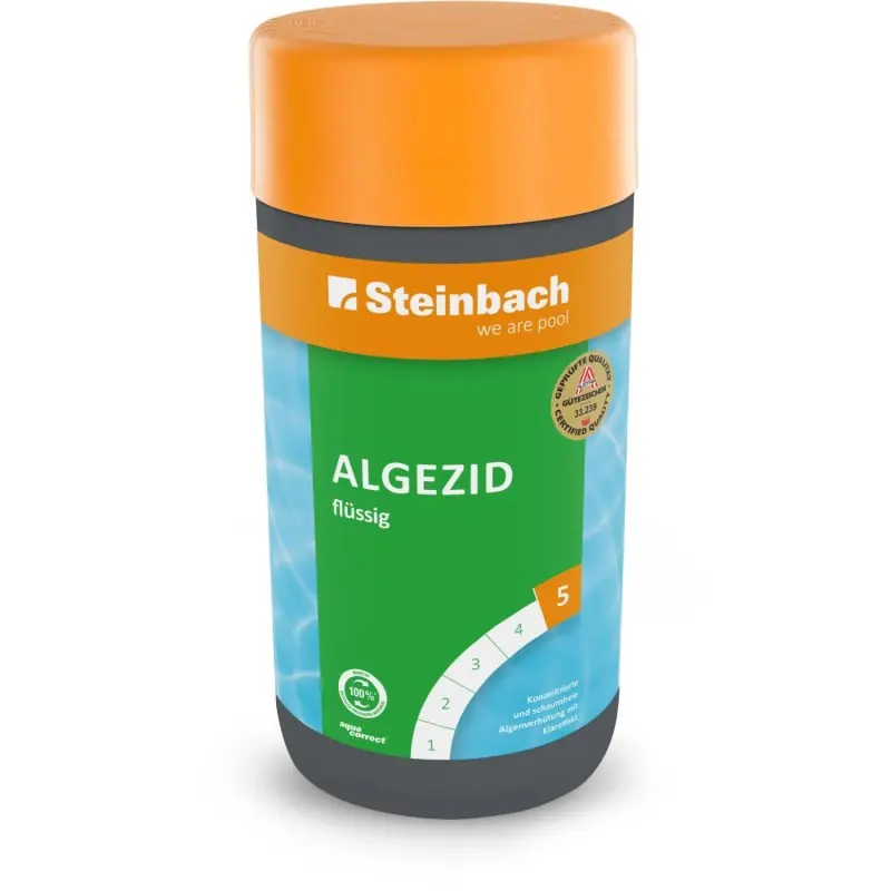Steinbach Algezid flüssig 1 Liter Algizid Algen für Pool Pflege Neue Ware