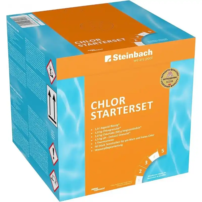 Finale Aktion Steinbach Pool Starterset 7-tlg. Chlortabs pH-Minus Poolpflege Chlorgranulat Algezid