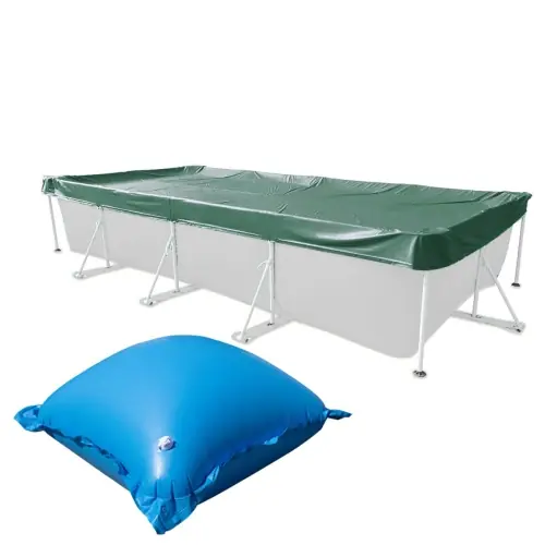 Meistverkauft Abdeckplanen für Rechteckbecken in Grün mit Luftkissen - SET 300 x 600 cm mit 10 Luftkissen